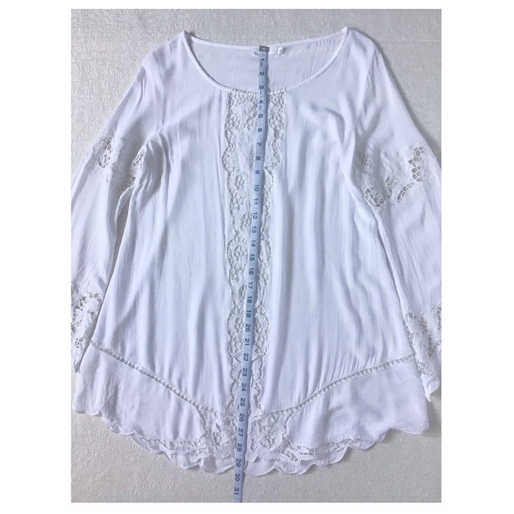 Lush Swim Cover Up Woman’s Size Medium Floral Pattern Cutouts Bell Sleeves - Picture 12 of 14